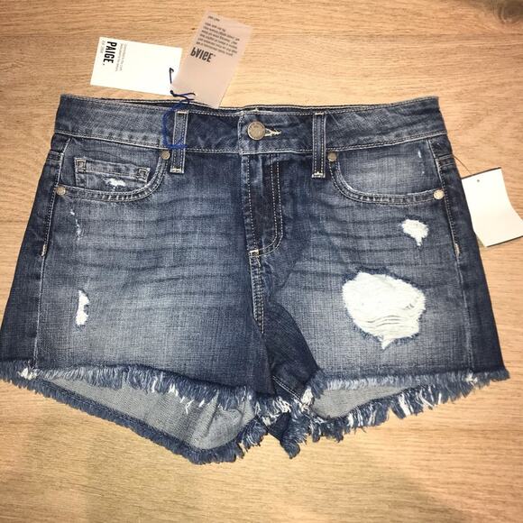 PAIGE Pants - Paige Daryn Denim Jean Shorts Izza Deconstructed 25